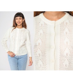 Creamy White Leaf-Patterned...