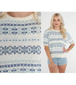 Blue and white Fair Isle...