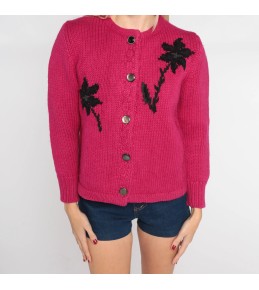 Fuchsia Knit Cardigan