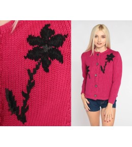 Fuchsia Knit Cardigan