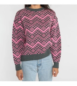 Pink Charcoal Fair Isle...