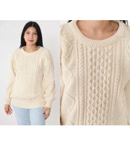 Cream Cable Knit Sweater