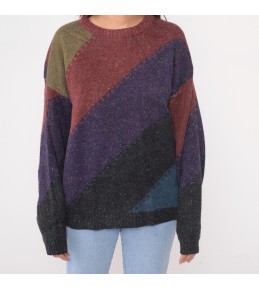 Colorblock Marled Knit Sweater